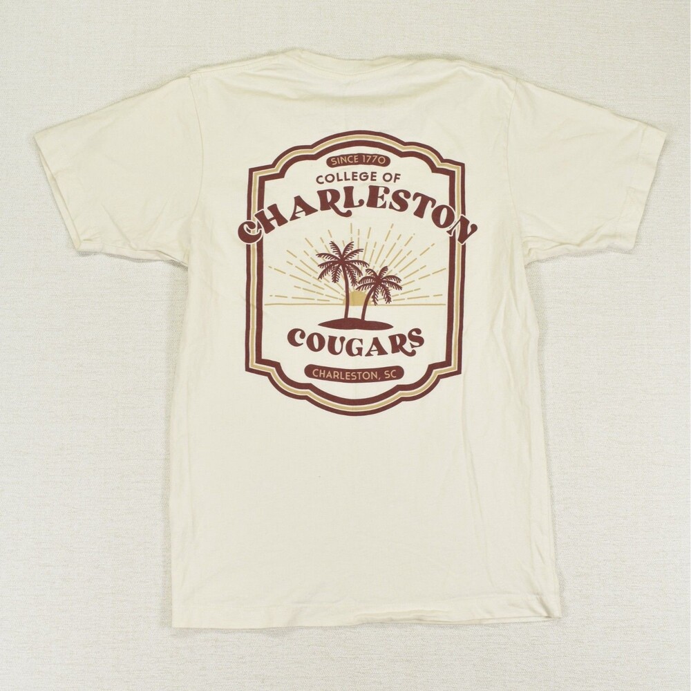 College of Charleston Shirt Small Cream Cougars South Carolina Graphic Tee